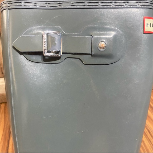 Hunter Boots Women Original Tall Gloss Graphite Gray Rain Boots Outerwear Size 7 - Picture 6 of 12